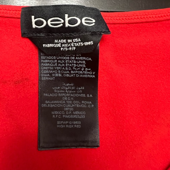 Bright red Bebe v neck T-shirt - Picture 3 of 4